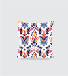 Blue Red Orange Abstract Design Cushion