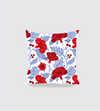 Blue Red Floral Cushion 16x16 in Square Shape