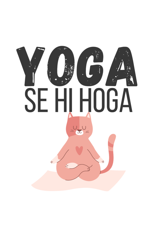 Yoga Se Hi Hoga Tshirt For Cat Lovers | Gym Tshirt V Neck