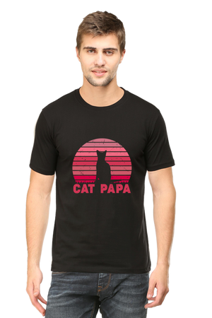 Cat Papa in Black Pint Tshirt Design