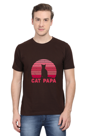 Cat Papa in Black Pint Tshirt Design