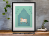 Illuminate Your Diwali with Our Stunning Poster Print| Blue Background Gomata