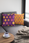 Festive Cushion Covers| Diwali Gift|Purple Yellow Cushion Cover Set of 2 16x16