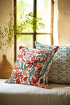 Red Teal Floral Set Cushion Cover