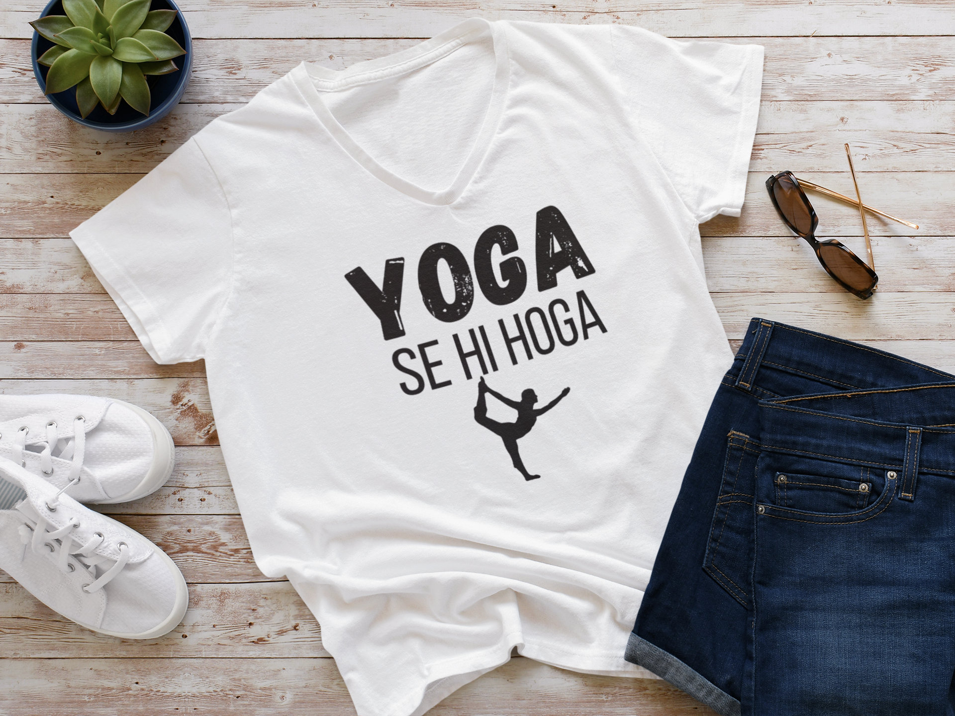 Yoga Se Hi Hoga Tshirt | Gym Tshirt V Neck