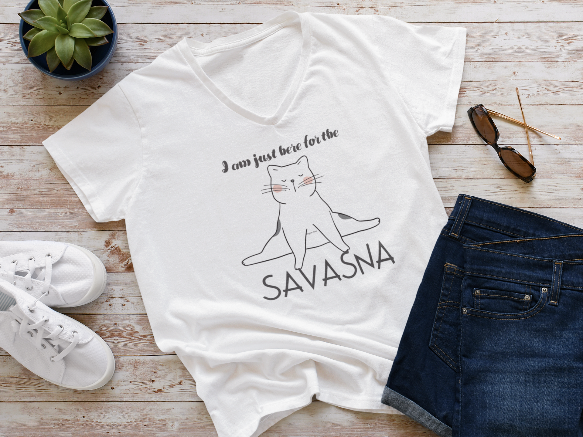 I am here for Savasna Yoga Tshirt | Gym Tshirt V Neck