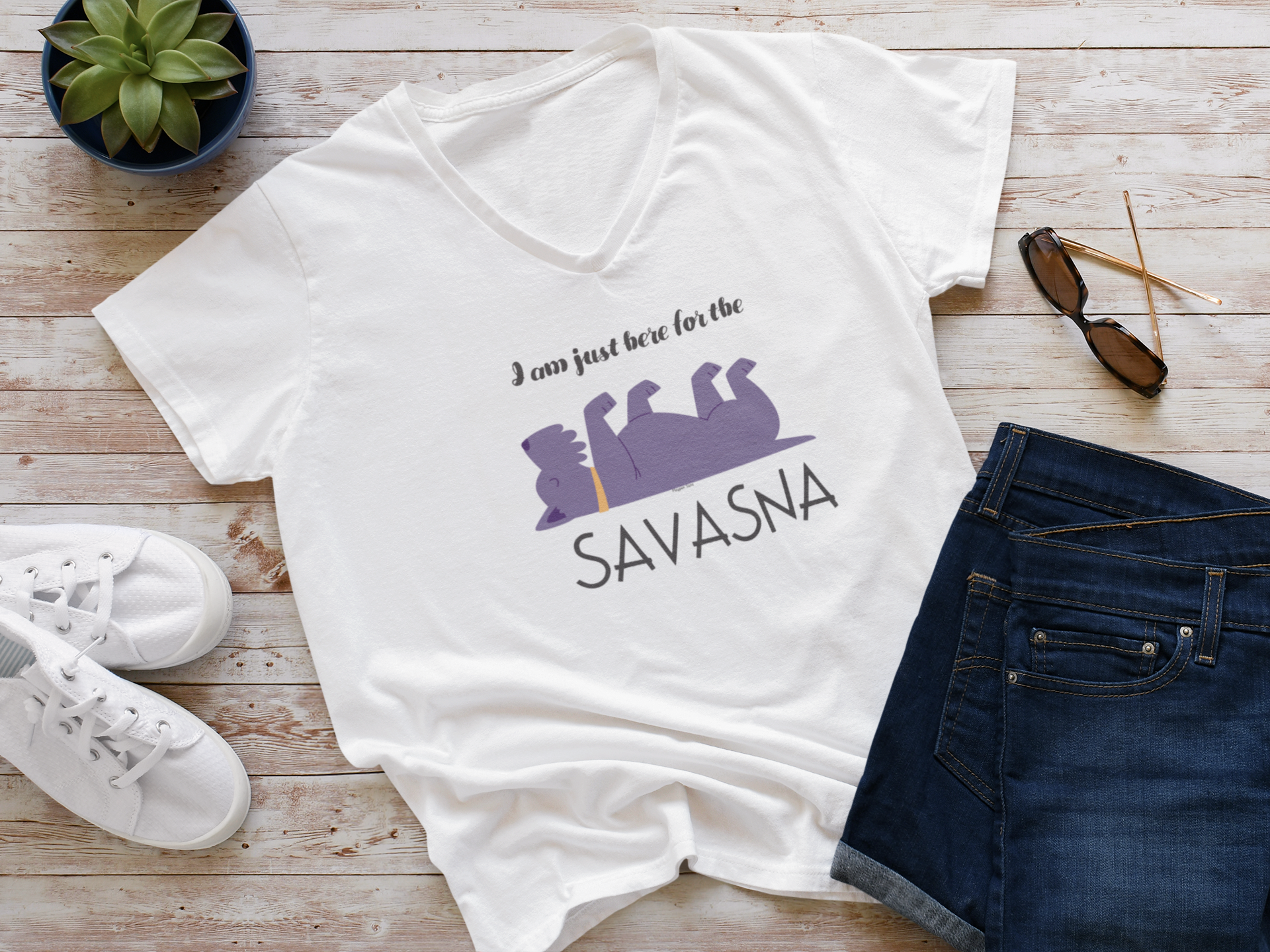 I am here for Savasna Yoga Tshirt | Gym Tshirt V Neck